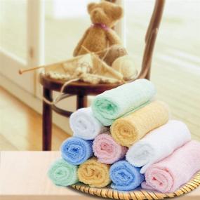 img 3 attached to 🛀 HOPAI Washcloths Bamboo Towel Set 10 Pack for Bathroom-Hotel-Spa-Kitchen: Multi-Purpose Fingertip Towels & Face Cloths, 10'' x 10'' – Ideal for All-Purpose Use (Multi-1)