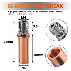 img 2 attached to Yunbotong Heatbreak Titanium Bi Metal Heatbreaker
