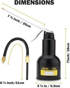 img 1 attached to DOWELL Metal Oil Can – Pistol Pump Oiler for Lubrication, 16oz 500ml Bottle with Straight Spout, Black (HY050201)