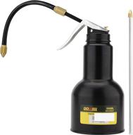 dowell metal oil can – pistol pump oiler for lubrication, 16oz 500ml bottle with straight spout, black (hy050201) logo