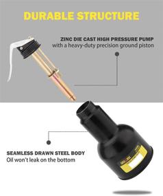 img 2 attached to DOWELL Metal Oil Can – Pistol Pump Oiler for Lubrication, 16oz 500ml Bottle with Straight Spout, Black (HY050201)