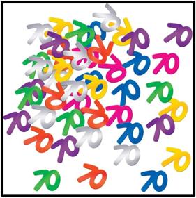 img 3 attached to Fanci-Fetti 70 Silhouettes Multi-Color Party Accessory: Vibrant 70th Birthday Decor - 1 Count, 0.5 Oz/Pkg