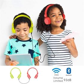 img 3 attached to Kids Bluetooth Headphones Foldable Volume Limiting Wireless/Wired Stereo On Ear HD Headset With SD Card FM Radio In-Line Volume Control Microphone For Children Adults (Green)