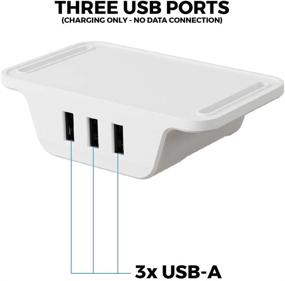 img 2 attached to 💻 White HumanCentric Under Desk USB Charging Station with 3X USB-A Ports - Ideal for Gaming, Computers, and PCs