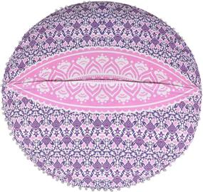 img 1 attached to Bohemian Yoga Décor Floor Cushion Case - Marubhumi Pink Purple Ombre Indian Hippie Mandala - 32 Inch Round Floor Pillow Cover - Cushion Cover - Pouf Cover
