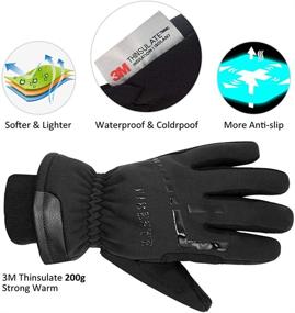 img 2 attached to 🧤 Waterproof Winter Thermal Gloves (-40℉) with 3M Thinsulate | Windproof & Touch Screen | Warm Gloves for Driving & Cycling | Unisex