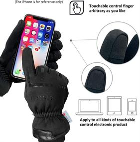 img 1 attached to 🧤 Waterproof Winter Thermal Gloves (-40℉) with 3M Thinsulate | Windproof & Touch Screen | Warm Gloves for Driving & Cycling | Unisex