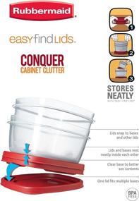 img 1 attached to 🚰 Rubbermaid Easy Find Lids Square 3-Cup Food Storage Container - Pack of 4, Clear