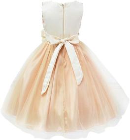 img 1 attached to 👗 Betusline Girls' Lace Dress with Belt (Ages 3-12) - Elegant & Stylish