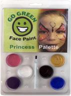 🎨 6-washable go green face paint kit for kids - non-toxic water-based painting set with top safety rating - ideal for halloween, works with brushes and stencils on multiple faces logo