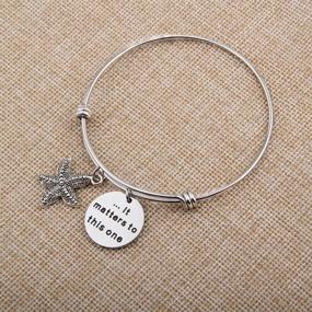 img 2 attached to 🌟 Zuo Bao Starfish Jewelry: It Matters Bracelet, Adjustable Bangle for Sea Jewelry Lovers, Social Worker Gift