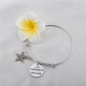 img 3 attached to 🌟 Zuo Bao Starfish Jewelry: It Matters Bracelet, Adjustable Bangle for Sea Jewelry Lovers, Social Worker Gift