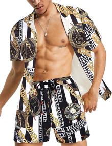 img 4 attached to Hawaiian Halloween Outfits Sweatsuit Clothing Men's Clothing for Active