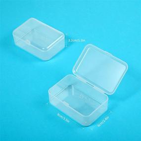 img 2 attached to ISKYBOB 6 Pack Rectangle Mini Clear Plastic Storage Containers Box Case - Ideal for Pills, Herbs, and Tiny Beads (3.54x2.36'')