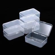 iskybob 6 pack rectangle mini clear plastic storage containers box case - ideal for pills, herbs, and tiny beads (3.54x2.36'') logo