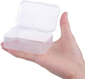 img 3 attached to ISKYBOB 6 Pack Rectangle Mini Clear Plastic Storage Containers Box Case - Ideal for Pills, Herbs, and Tiny Beads (3.54x2.36'')