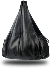 img 4 attached to 👜 Стильная сумка XMRS Slouchy Hobo: Просторная, мягкая сумка из стиральной искусственной кожи с множеством карманов - идеальный вариант для женщин!