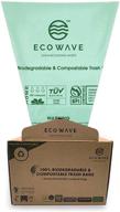 🌱 eco wave 100% compostable trash bags: sustainable solution for 13 gallon waste, 50 bags logo