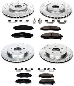 img 1 attached to 🔝 Улучшенная производительность: Комплект тормозных колодок Power Stop K1418 Z23 с карбоновыми волокнами и просверленными шлицами на тормозных дисках