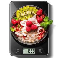 🔢 digital kitchen scale with lcd display, waterproof glass surface - food scale for cooking and baking, weight in grams and ounces, includes battery logo