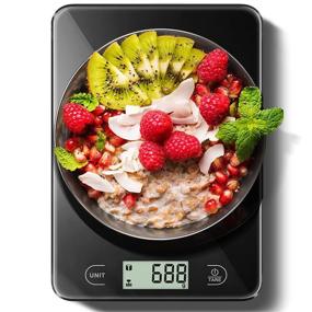 img 4 attached to 🔢 Digital Kitchen Scale with LCD Display, Waterproof Glass Surface - Food Scale for Cooking and Baking, Weight in Grams and Ounces, Includes Battery