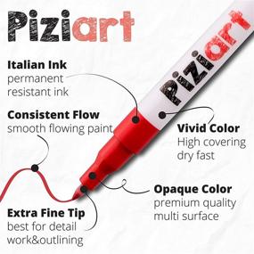 img 2 attached to 🎨 PIZIART Acrylic Paint Pens Set of 15 Paint Markers - Ideal for Rock Painting, Glass, Ceramic, Wood, Fabric, and More! Extra-Fine Tip, Quick-Dry Formula, Non-Toxic. Perfect for DIY Crafts and Kindness Rocks.