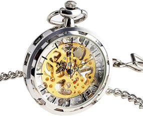 img 4 attached to 🕰️ WENSHIDA Transparent Pocket Skeleton Steampunk Watch