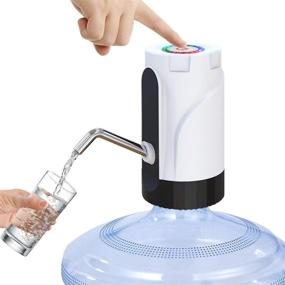 img 4 attached to Portable Electric Water Pump: 5 Gallon Water Dispenser with Colorful LED Lights and USB Charging – Convenient Switch for 2-5 Gallon Bottle