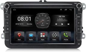 img 4 attached to 🚗 MekedeTech Автомагнитола Android 9.0 Double Din для VW Skoda: 8-дюймовый сенсорный экран, BT WiFi, автомагнитола с встроенным экраном