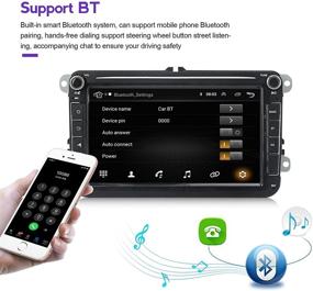 img 1 attached to 🚗 MekedeTech Автомагнитола Android 9.0 Double Din для VW Skoda: 8-дюймовый сенсорный экран, BT WiFi, автомагнитола с встроенным экраном