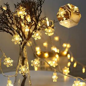 img 4 attached to Christmas Snowflake Lights: 16.9ft 40LED Waterproof Fairy String Lights for Xmas and More!