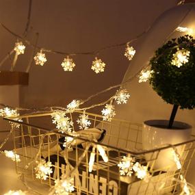 img 3 attached to Christmas Snowflake Lights: 16.9ft 40LED Waterproof Fairy String Lights for Xmas and More!