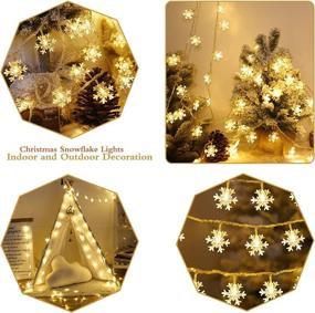 img 1 attached to Christmas Snowflake Lights: 16.9ft 40LED Waterproof Fairy String Lights for Xmas and More!