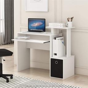 img 2 attached to FURINNO Econ Multipurpose Computer Writing Desk, White/Black - Optimize Your Home Office Setup