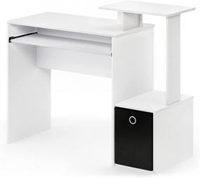 img 4 attached to FURINNO Econ Multipurpose Computer Writing Desk, White/Black - Optimize Your Home Office Setup