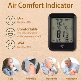 img 2 attached to Thermometer Hygrometer Backlight Laboratory Included Black