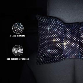 img 1 attached to ChuLian 2 PCS Bling Car Pillow - Stylish Rhinestones Bowknot Neck Rest Cushion for Car Seat, Sleeping Travel Headrest Support Neck Pillow - Perfect Car Accessory for Women