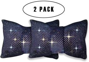 img 3 attached to ChuLian 2 PCS Bling Car Pillow - Stylish Rhinestones Bowknot Neck Rest Cushion for Car Seat, Sleeping Travel Headrest Support Neck Pillow - Perfect Car Accessory for Women