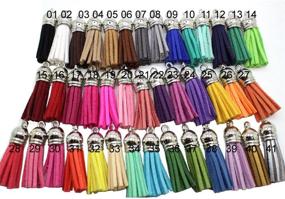 img 3 attached to 📱 41 Assorted Leather Tassels with Silver White Caps - Cell Phone Straps/DIY Charms in Mix Colors