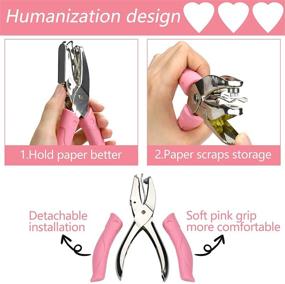 img 1 attached to 🔴 Heart Hole Punch for Paper Crafting - Single Shape Metal Handheld Tool for Children's Scrapbook Tags (1/4 Inch)