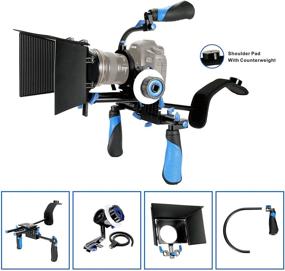 img 3 attached to 🎥 Enhance Your Filmmaking with Eimo DSLR Rig Set: Shoulder Mount Rig, Follow Focus, Matte Box, and Top Handle for All DSLR Cameras and Video Camcorders