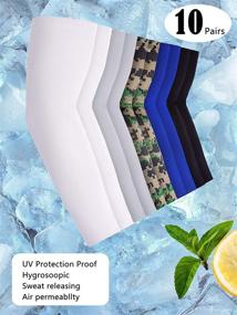 img 1 attached to 🆒 Stay Cool and Protected with 10 Pairs of UV Protection Cooling Arm Sleeves for Adults and Children