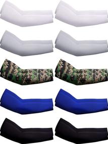 img 4 attached to 🆒 Stay Cool and Protected with 10 Pairs of UV Protection Cooling Arm Sleeves for Adults and Children