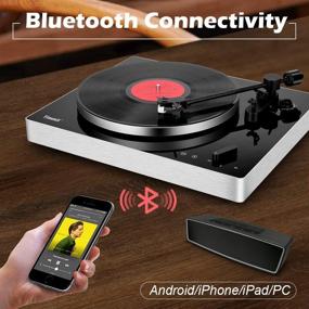 img 3 attached to 🎶 Проигрыватель винила с Hi-Fi Bluetooth: USB-привод с ремнем и стерео-динамиком, запись винила в MP3, RCA выход.