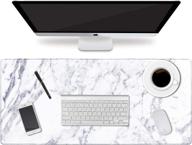 🖱️ haocoo desk pad - large gaming mouse pad 31.5×15.7 inches - durable extended computer mouse pad - water-resistant desk mat - thick writing pad with non-slip rubber base - ideal for office use - white marble design логотип