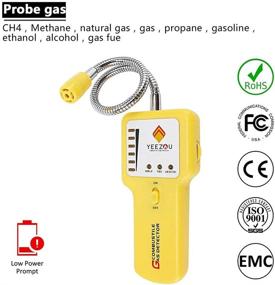 img 2 attached to Y201 Portable Propane Methane Natural Gas Leak Detector: Find Fuel, LPG, LNG, Butane, Sewer Gas Leaks with Sound & Visual Alarm. Flexible Sensor Probe.