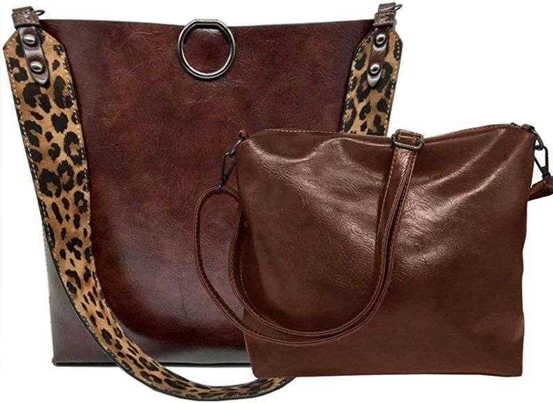 segater leopard reversible oversized shoulder women's handbags & wallets 标志