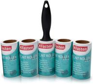 xfasten pet lint roller: extra sticky remover for cat, dog, and pet hair, fur, and lint on furniture, car, carpet, and clothes - includes 1 roller + 5 refill rolls (90 sheets each) with bonus roller refill logo