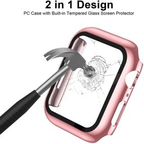 img 3 attached to Чехол AVIDDA в комплекте с закаленным стеклом для экрана для Apple Watch 38 мм серии 3/2/1: Полное покрытие ультратонкой оболочкой - Улучшенная защита для iWatch 38 мм!