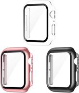 чехол avidda в комплекте с закаленным стеклом для экрана для apple watch 38 мм серии 3/2/1: полное покрытие ультратонкой оболочкой - улучшенная защита для iwatch 38 мм! логотип